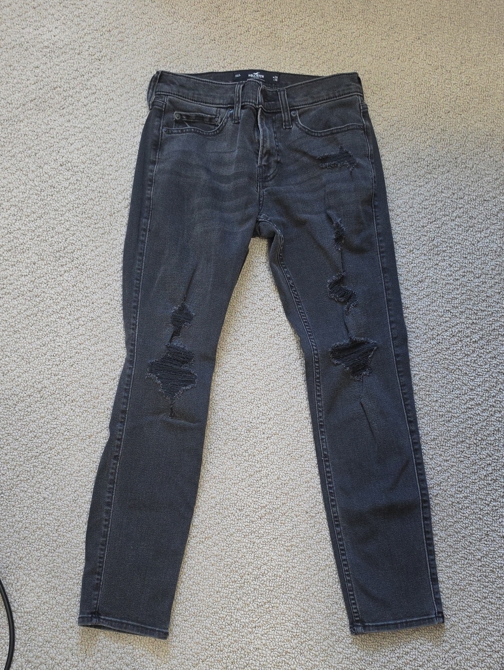 Hollister Black Distressed Skinny Jeans